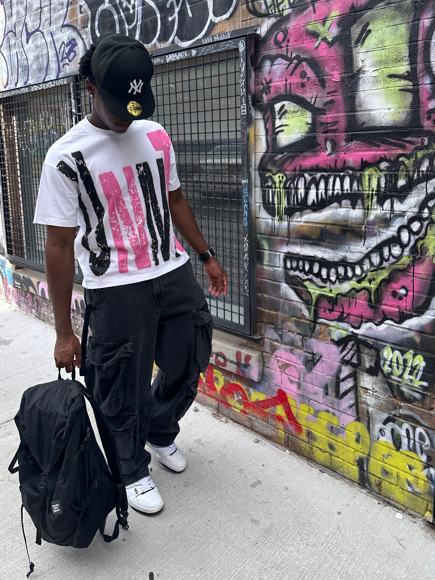 “DESTINATION” Pink & White Tee