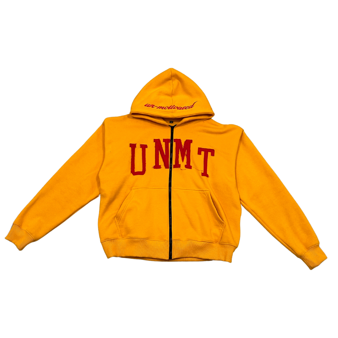 “VICTORY” Zip-up Hoodie - Mustard - UN-MOTIVATED