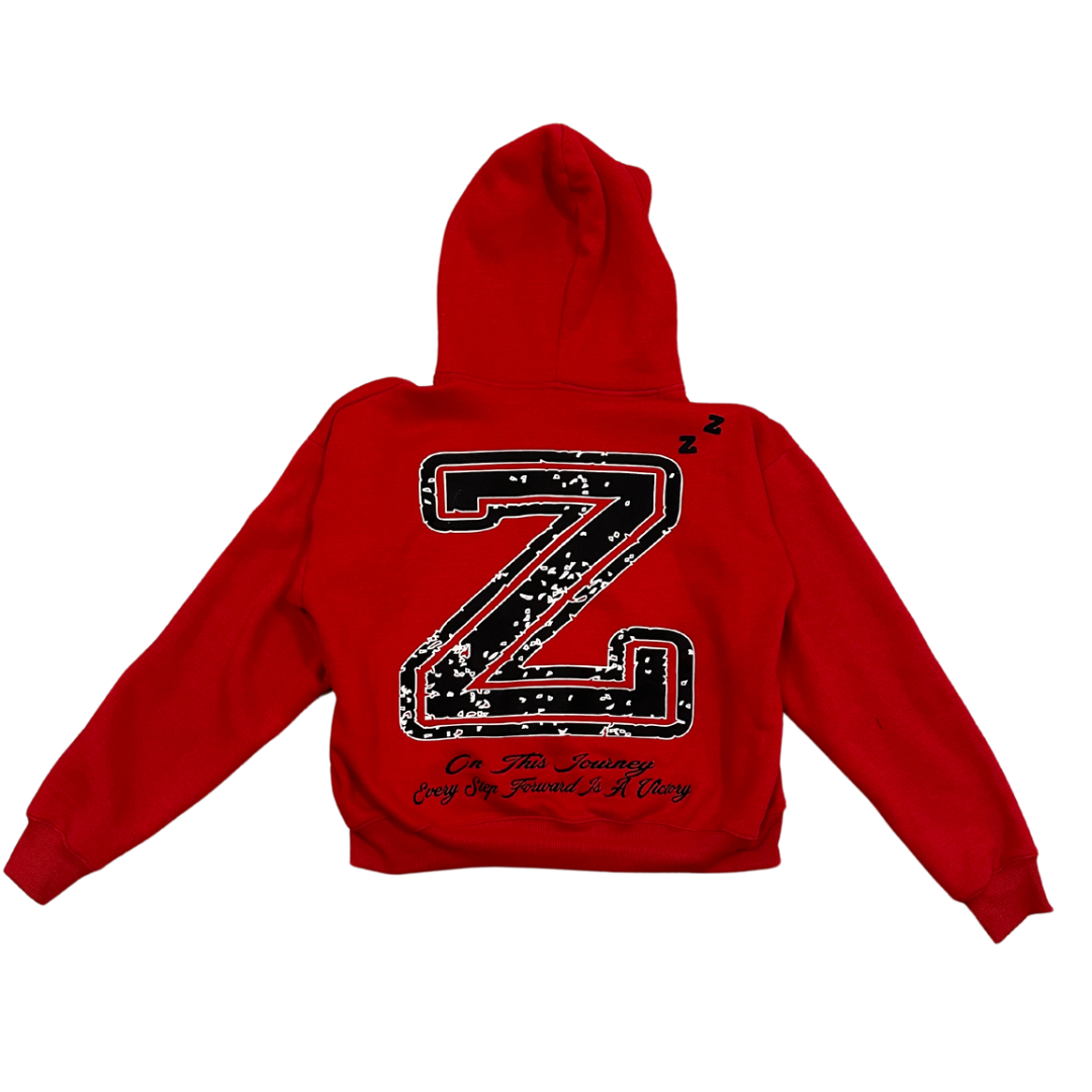 “VICTORY” Zip-up Hoodie - Cherry Red - UN-MOTIVATED