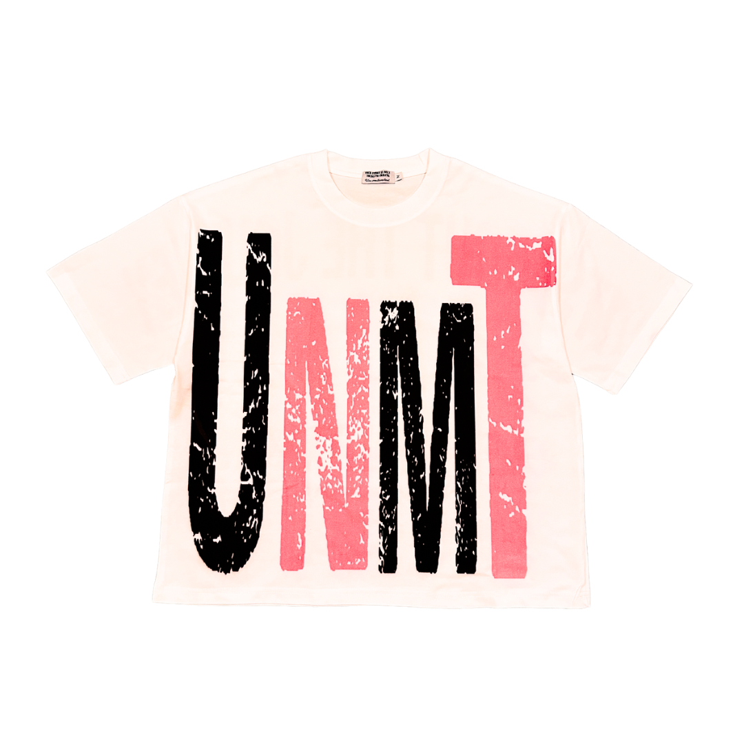 “DESTINATION” Pink & White Tee - UN-MOTIVATED