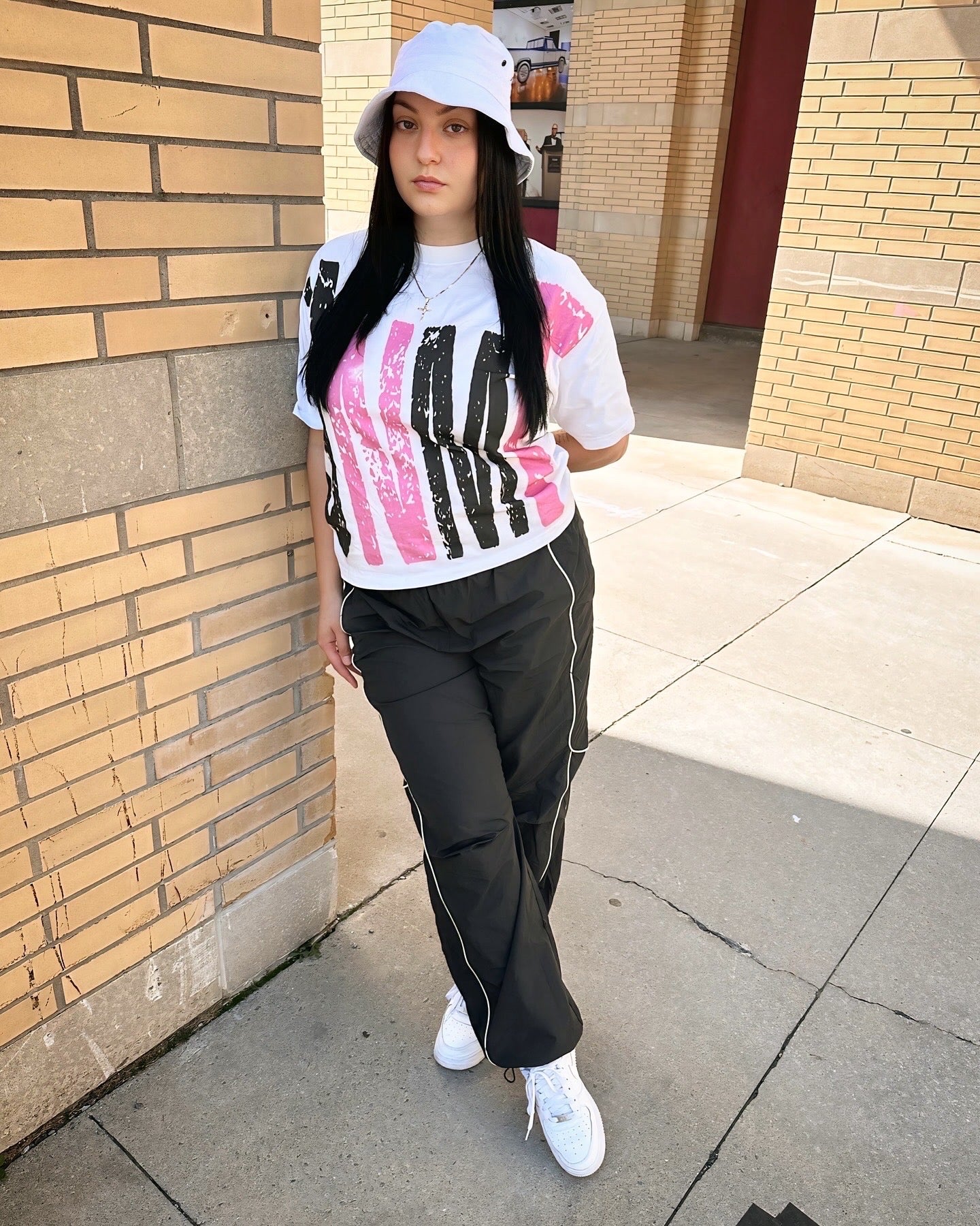 “DESTINATION” Pink & White Tee