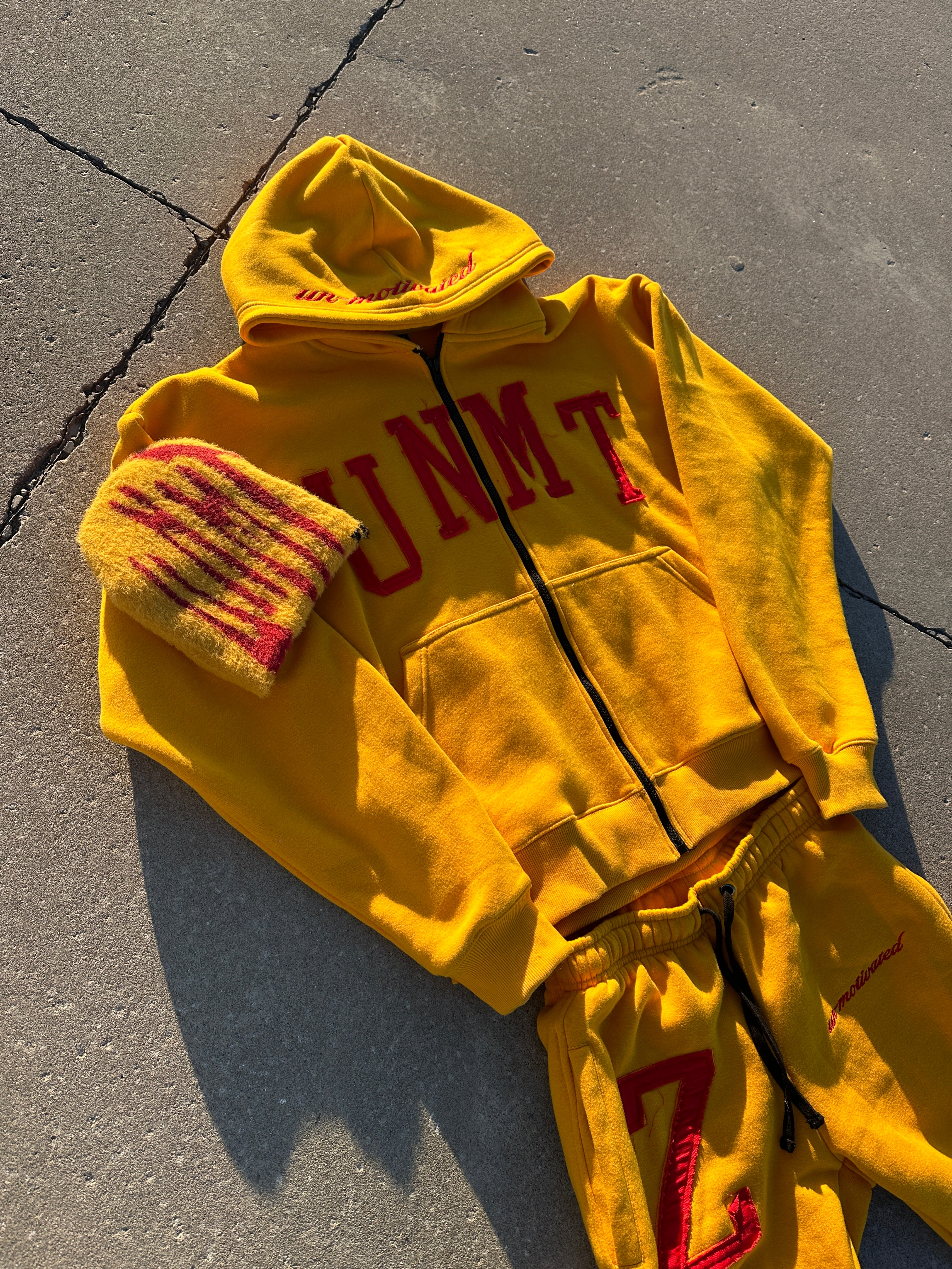 VICTORY” Zip-up Hoodie - Mustard