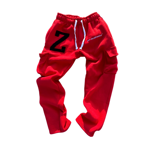 “VICTORY” Cargo Pants - Cherry Red
